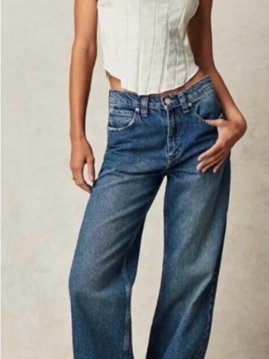 We The Free Denim - Free People We The Free tinsley baggy straight jeans, size 30